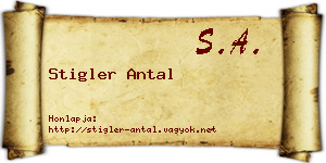 Stigler Antal névjegykártya
